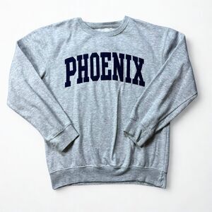 NY Popular Sweatshirt Mens Small Gray Phoenix Graphic Crewneck Pullover